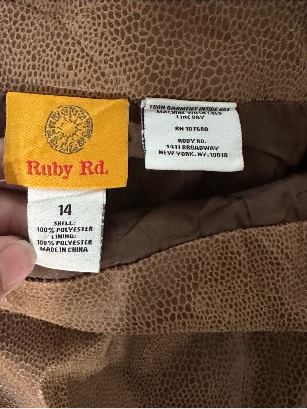 Ruby Rd. Brown Textured Midi Skirt - Picture 3 of 4